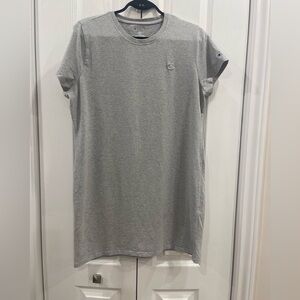 Champion Gray T-Shirt Dress | Women’s Large | Cotton Stretch Casual Dress